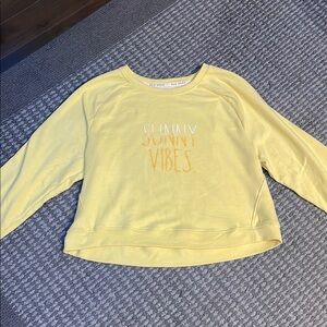 Rae Dunn Yellow Sweatshirt Casual Crew Neck size XL